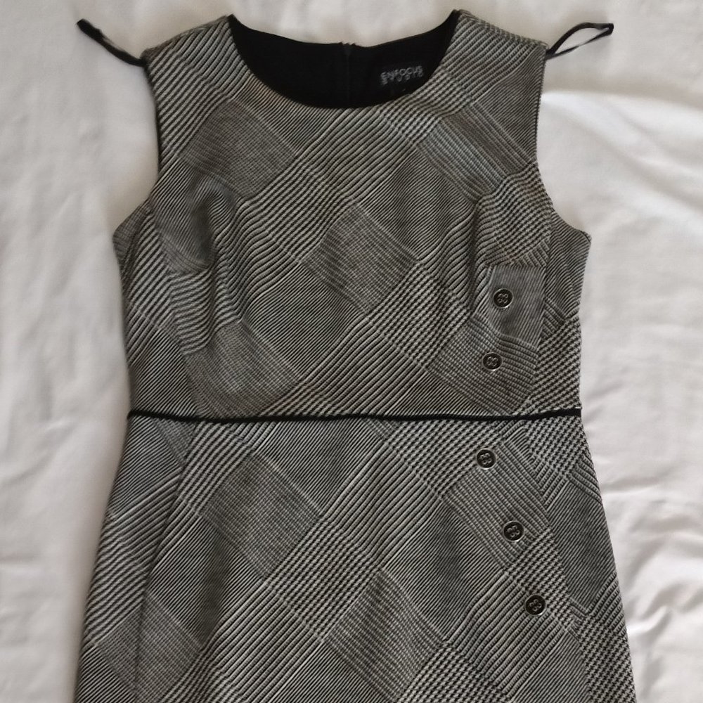 Enfocus Studio Black/White Plaid Sleeveless Bodyco